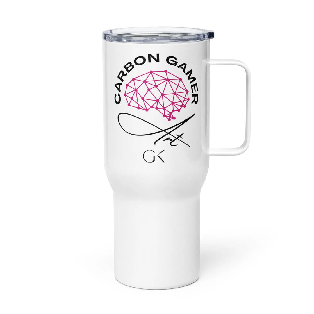 Carbon Gamer | Travel mug with a handle GeorgeKenny Design