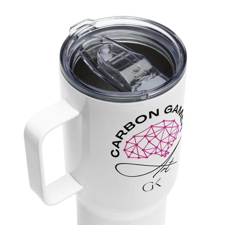 Carbon Gamer | Travel mug with a handle GeorgeKenny Design