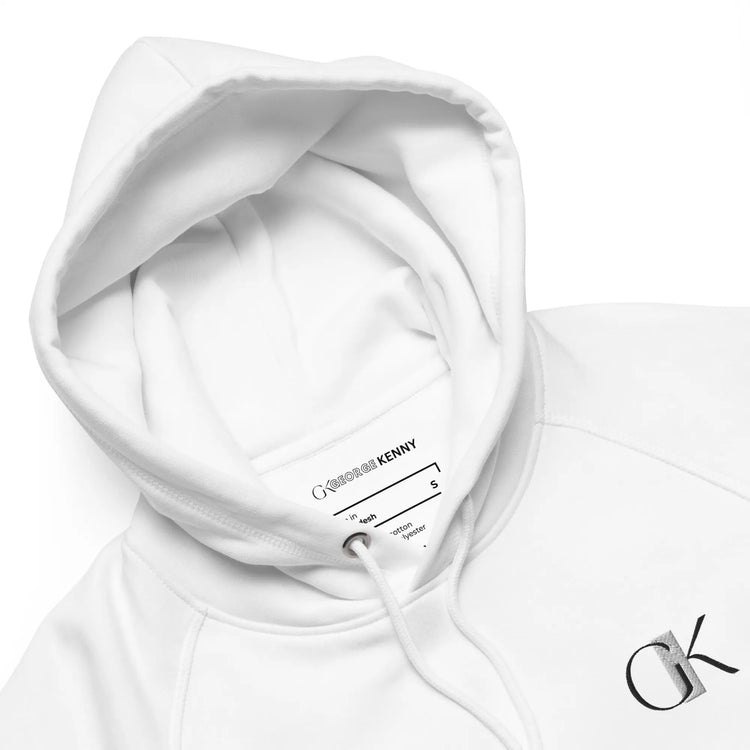 Eco Hero Pullover Hoodie | GK Embroidery | White GeorgeKenny Design