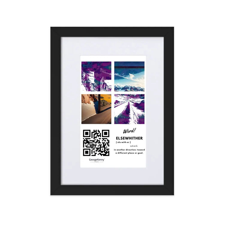 Elsewhither | Word Art | Matte Paper Framed Print With Mat GeorgeKenny Design