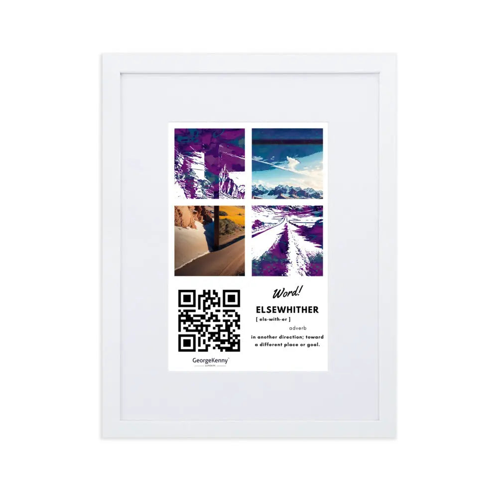 Elsewhither | Word Art | Matte Paper Framed Print With Mat GeorgeKenny Design