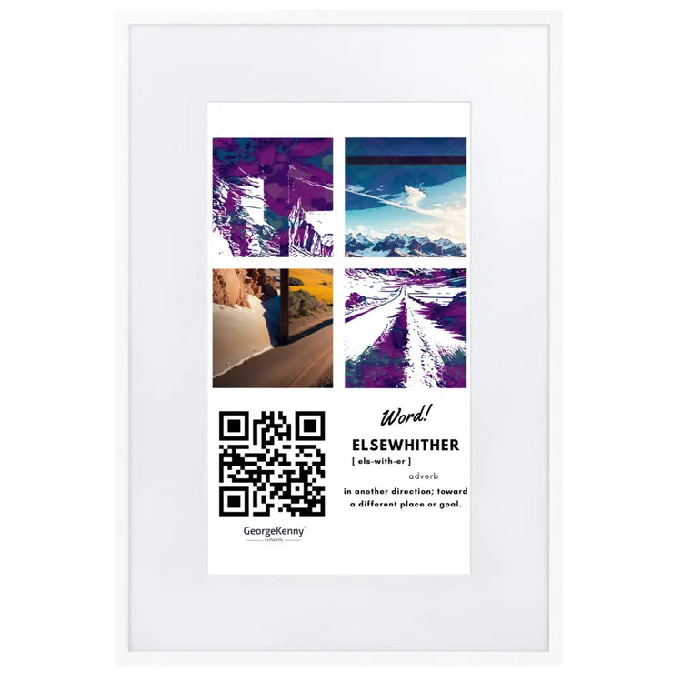 Elsewhither | Word Art | Matte Paper Framed Print With Mat GeorgeKenny Design