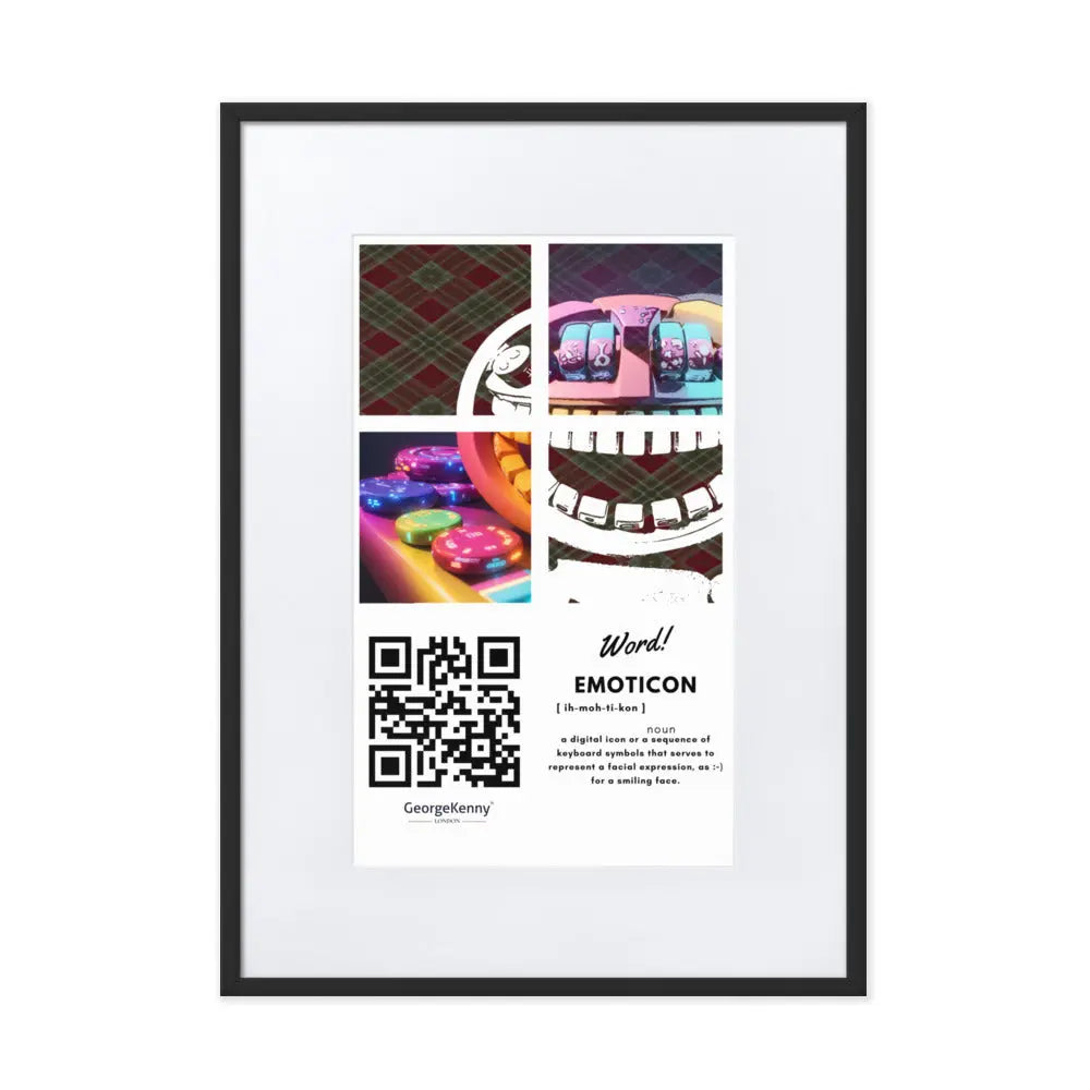 Emoticon | Word Art | Matte Paper Framed Print With Mat GeorgeKenny Design