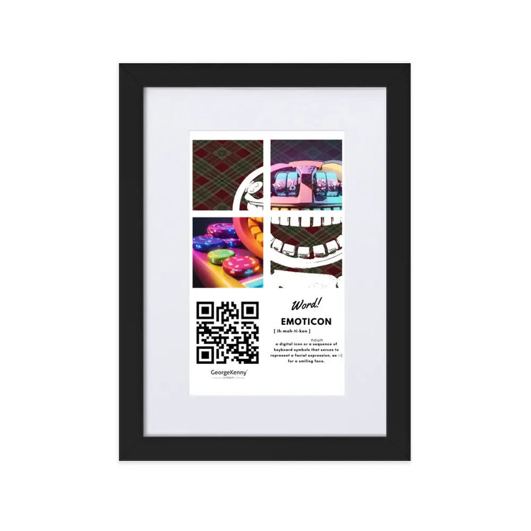 Emoticon | Word Art | Matte Paper Framed Print With Mat GeorgeKenny Design