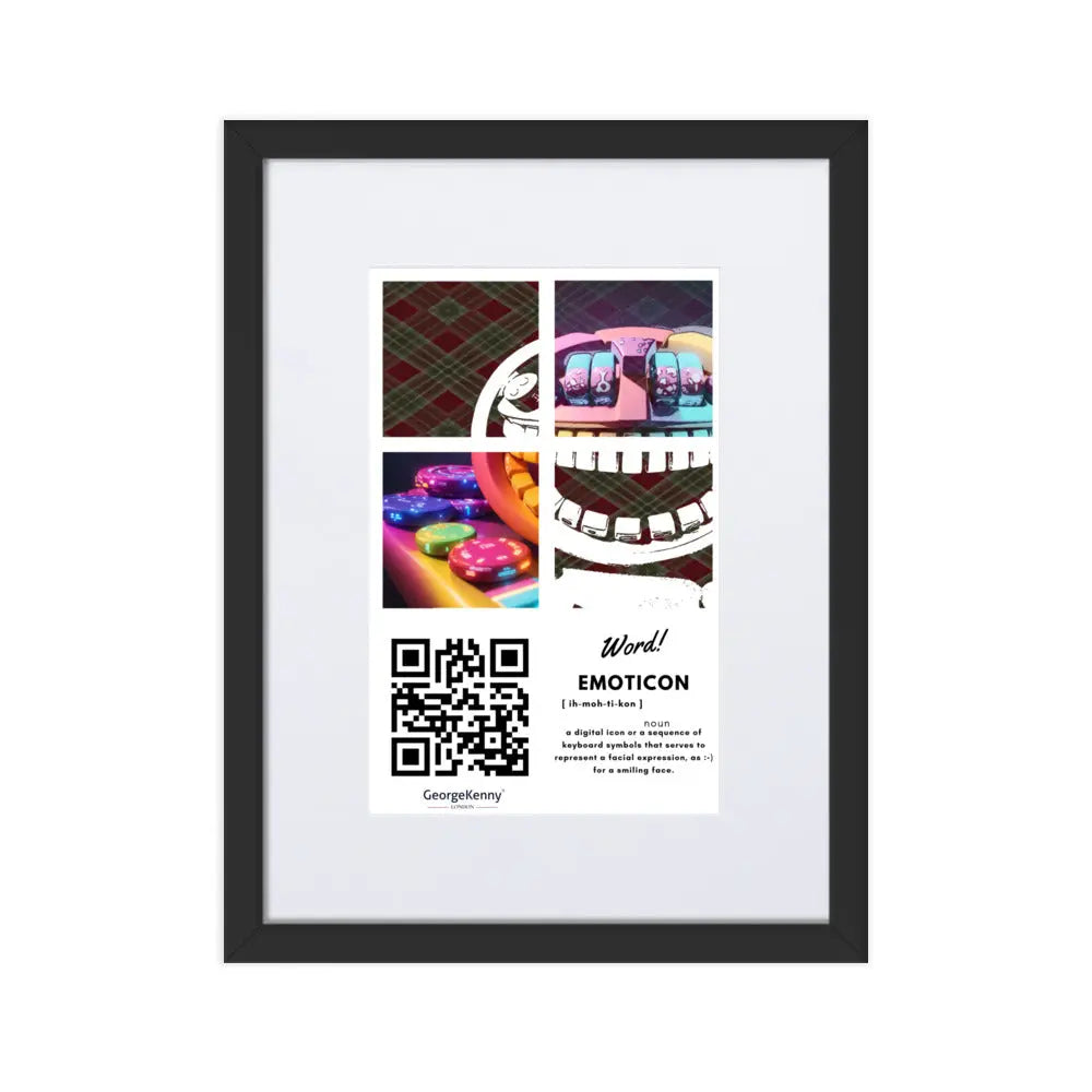 Emoticon | Word Art | Matte Paper Framed Print With Mat GeorgeKenny Design