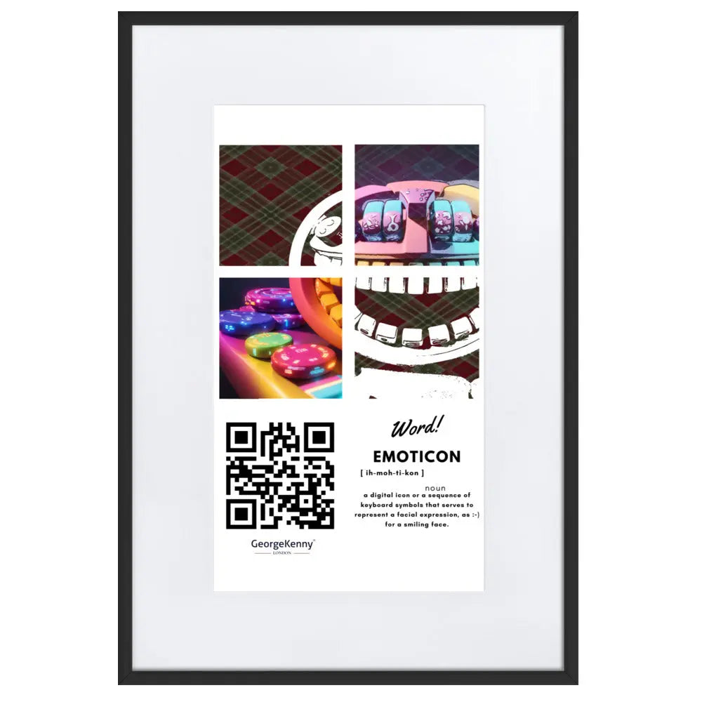 Emoticon | Word Art | Matte Paper Framed Print With Mat GeorgeKenny Design