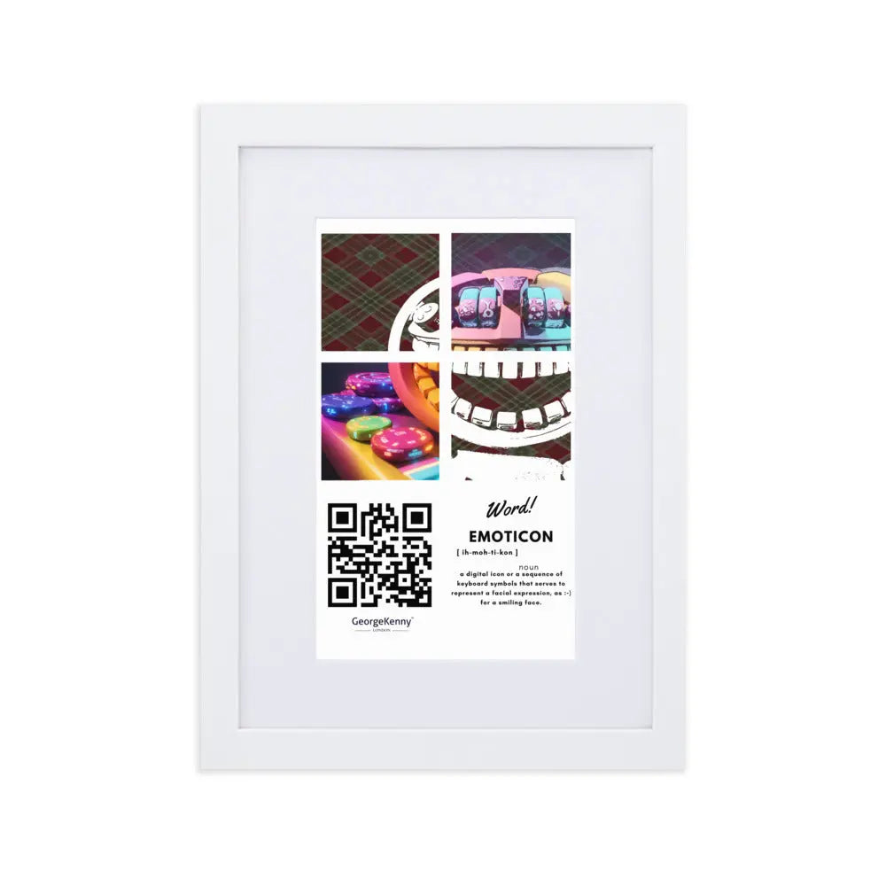 Emoticon | Word Art | Matte Paper Framed Print With Mat GeorgeKenny Design