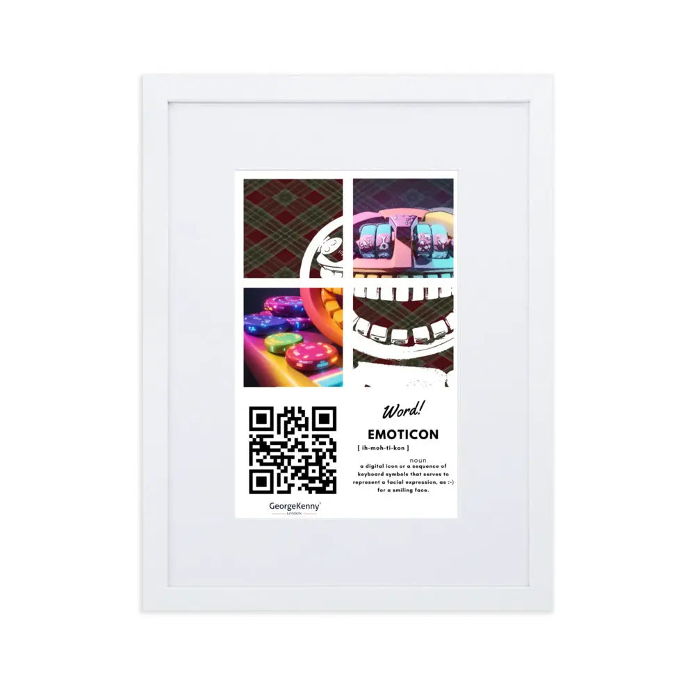 Emoticon | Word Art | Matte Paper Framed Print With Mat GeorgeKenny Design