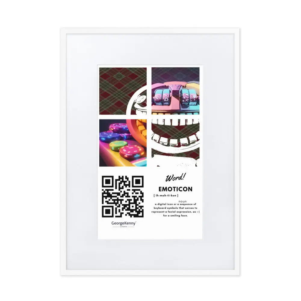 Emoticon | Word Art | Matte Paper Framed Print With Mat GeorgeKenny Design