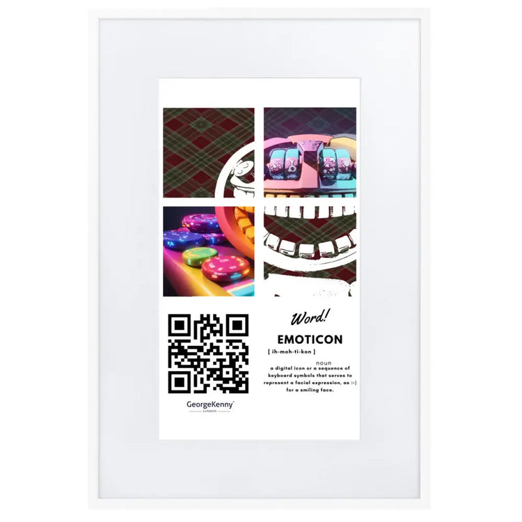 Emoticon | Word Art | Matte Paper Framed Print With Mat GeorgeKenny Design