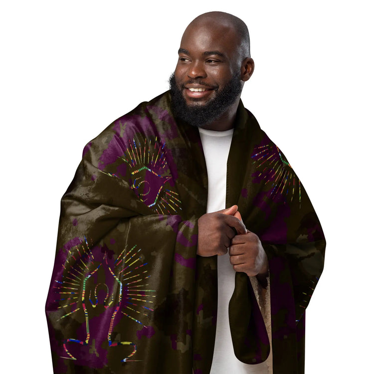 Lounging Meditate | Sherpa blanket GeorgeKenny Design
