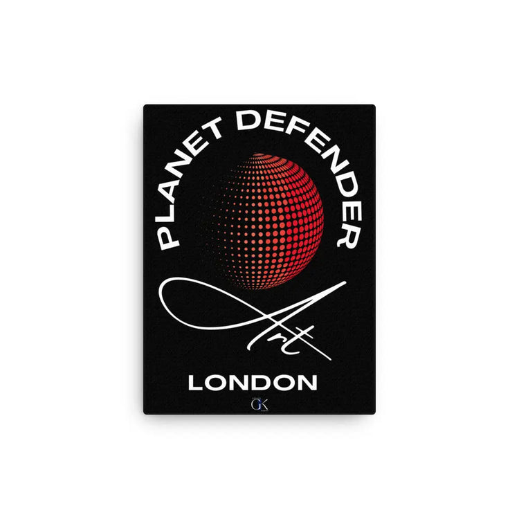 Planet Defender Black | Thin canvas | Climate Action Eco-Art GeorgeKenny Design