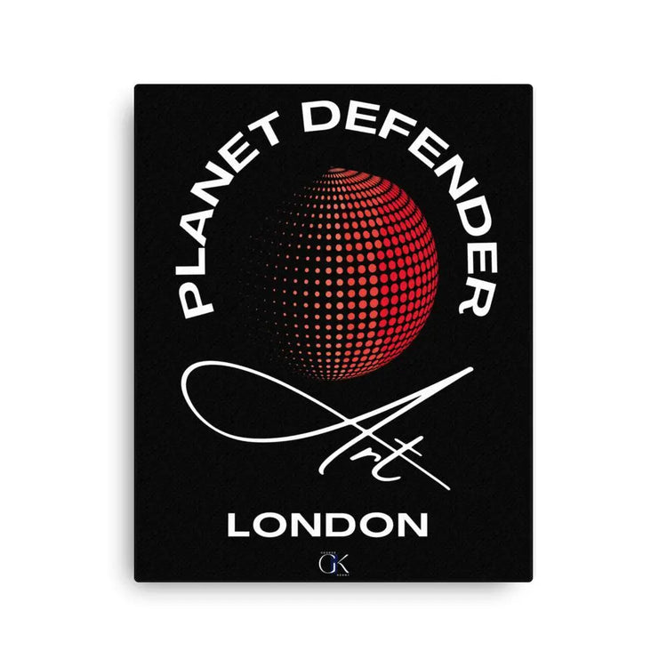 Planet Defender Black | Thin canvas | Climate Action Eco-Art GeorgeKenny Design