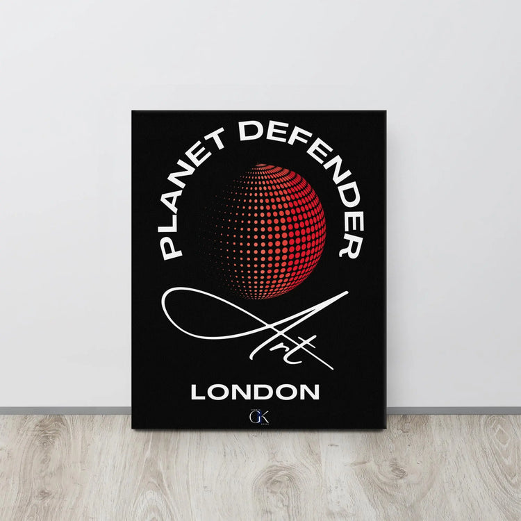 Planet Defender Black | Thin canvas | Climate Action Eco-Art GeorgeKenny Design