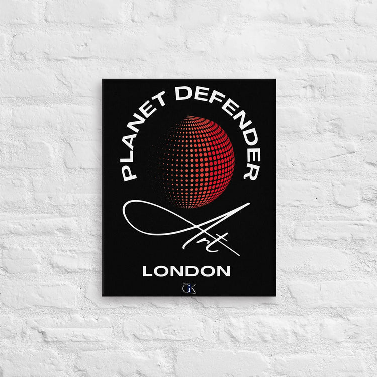 Planet Defender Black | Thin canvas | Climate Action Eco-Art GeorgeKenny Design