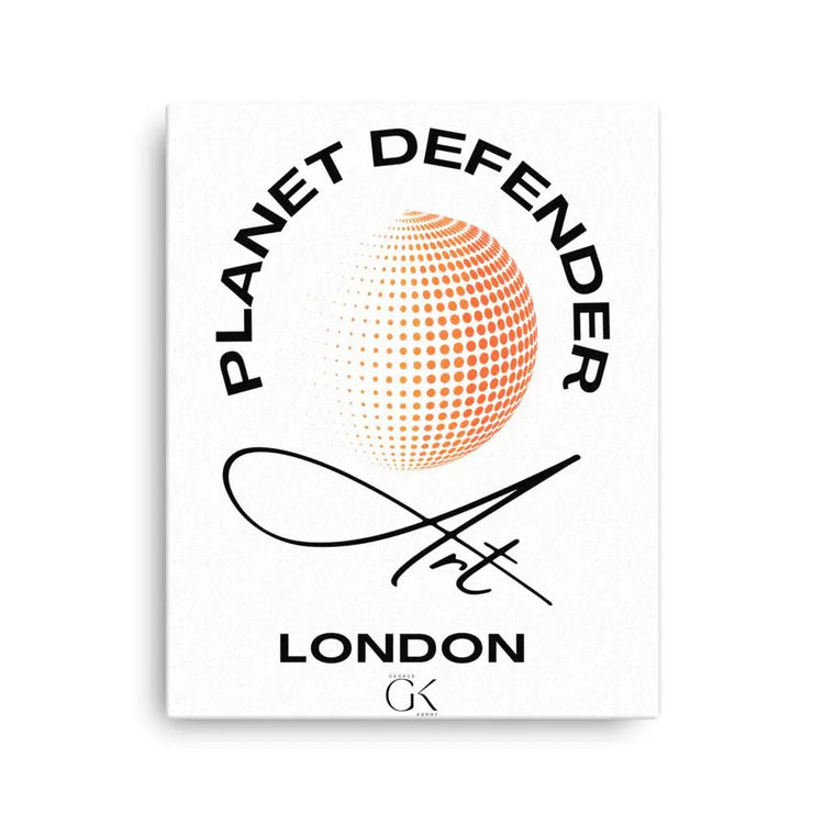 Planet Defender White | Thin canvas | Climate Action Eco-Art GeorgeKenny Design