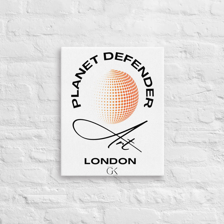 Planet Defender White | Thin canvas | Climate Action Eco-Art GeorgeKenny Design