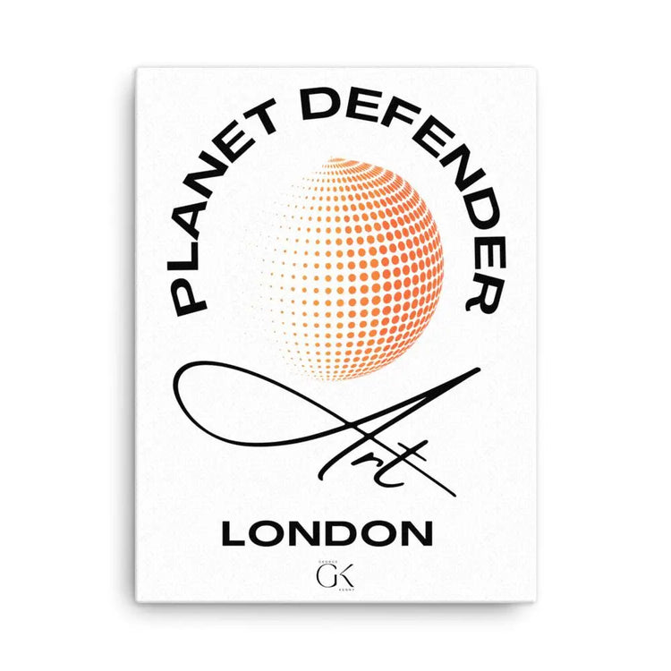 Planet Defender White | Thin canvas | Climate Action Eco-Art GeorgeKenny Design