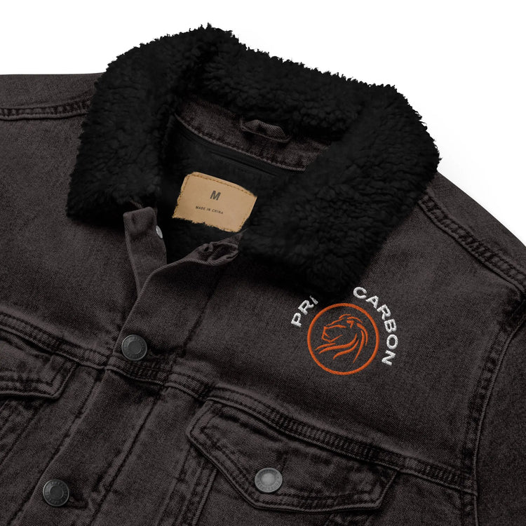 Prime Carbon Embroidered | Denim Sherpa Jacket | Buy 1 Plant 1 GeorgeKenny Design