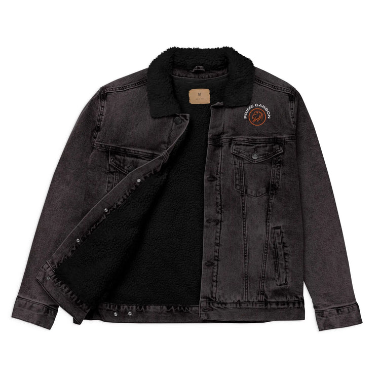 Prime Carbon Embroidered | Denim Sherpa Jacket | Buy 1 Plant 1 GeorgeKenny Design