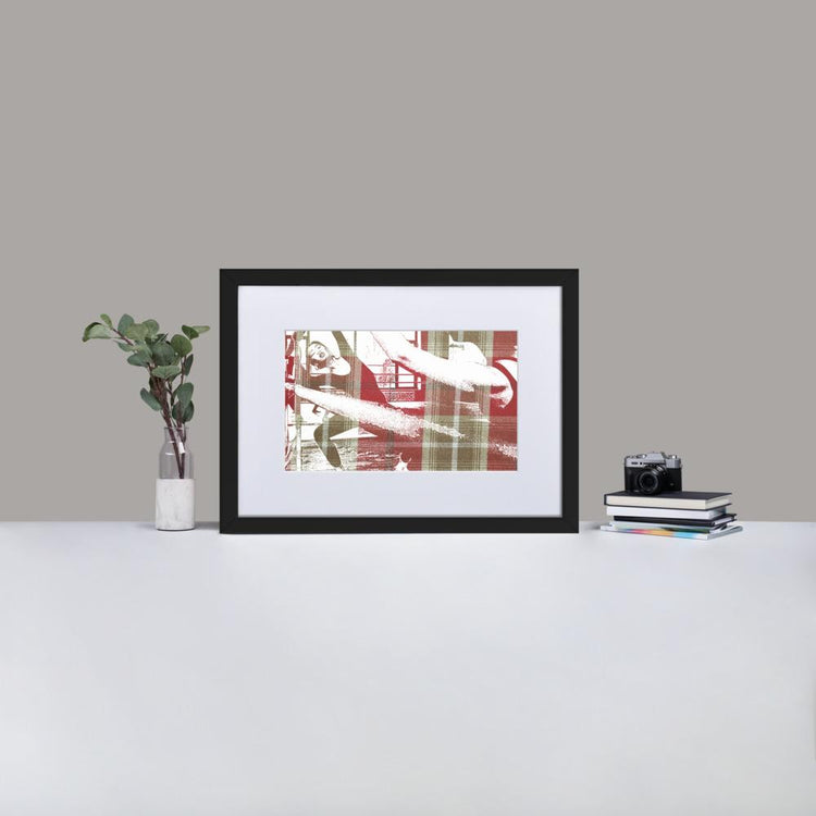 Ballet Practice- Framed Print with Mat - Balmoral Check - GeorgeKenny Design