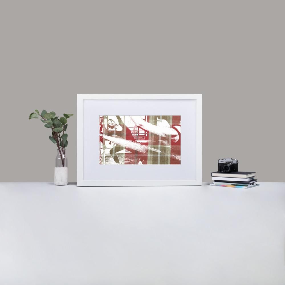 Ballet Practice- Framed Print with Mat - Balmoral Check - GeorgeKenny Design