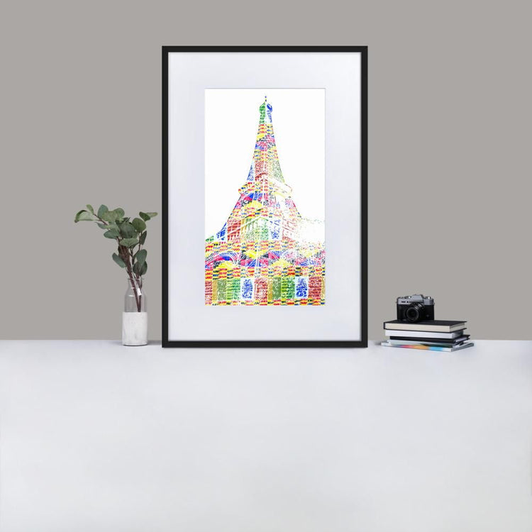 Eiffel Tower - Framed Print With Mat - African Inspired - GeorgeKenny Design