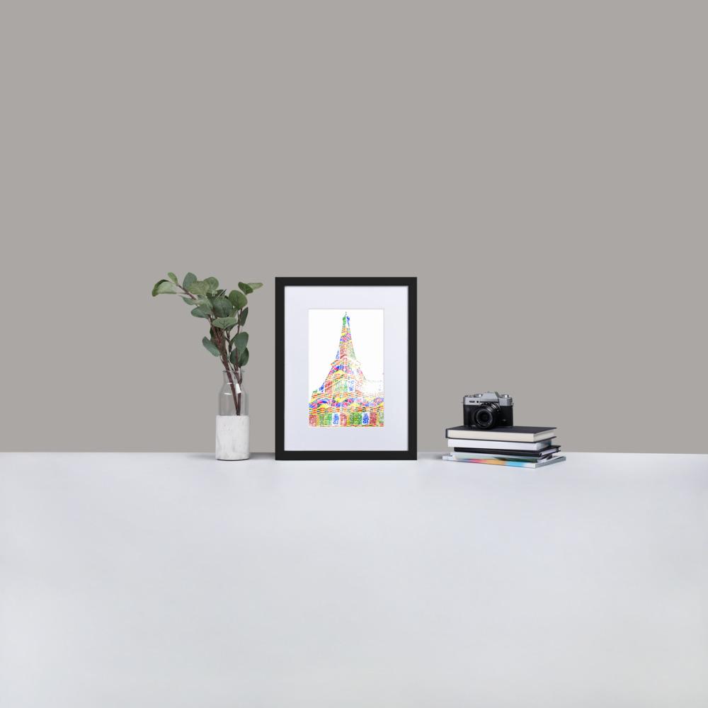 Eiffel Tower - Framed Print With Mat - African Inspired - GeorgeKenny Design