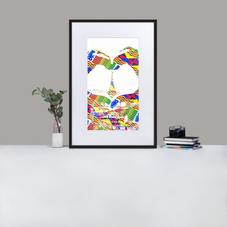 Eiffel Tower With Love - Framed Print with Mat - African Inspired - GeorgeKenny Design