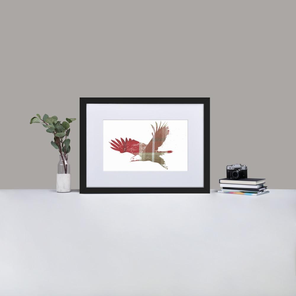 Flight - Framed Print with Mat - Balmoral Check - GeorgeKenny Design