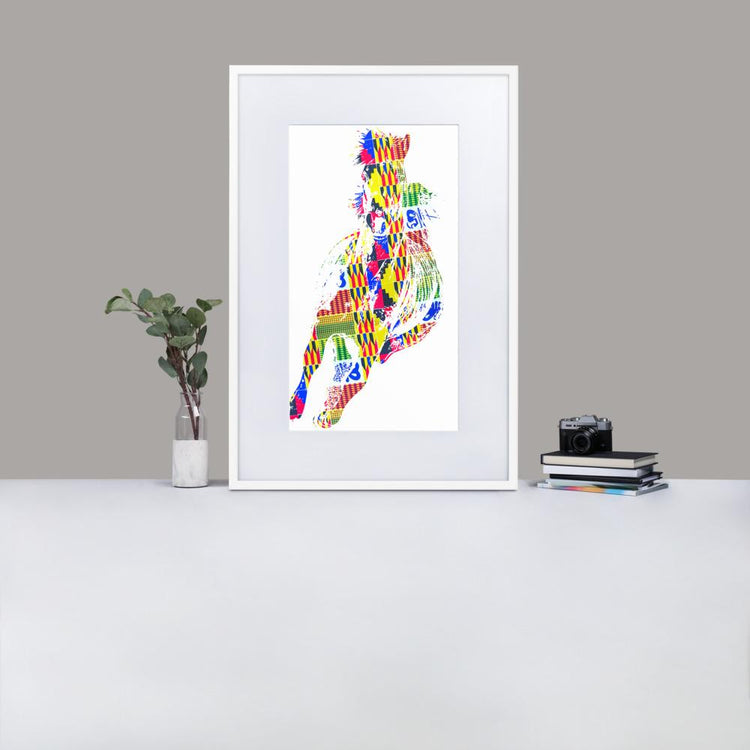 Gallop- Framed Print with Mat - African Inspired - GeorgeKenny Design