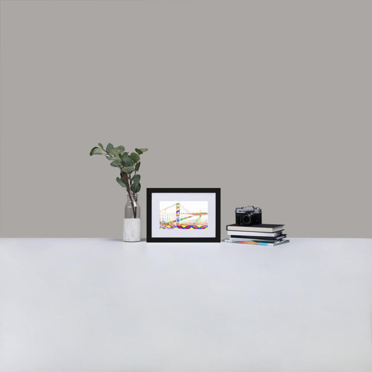 Golden Gate Bridge - Framed Print with Mat - African Inspired - GeorgeKenny Design