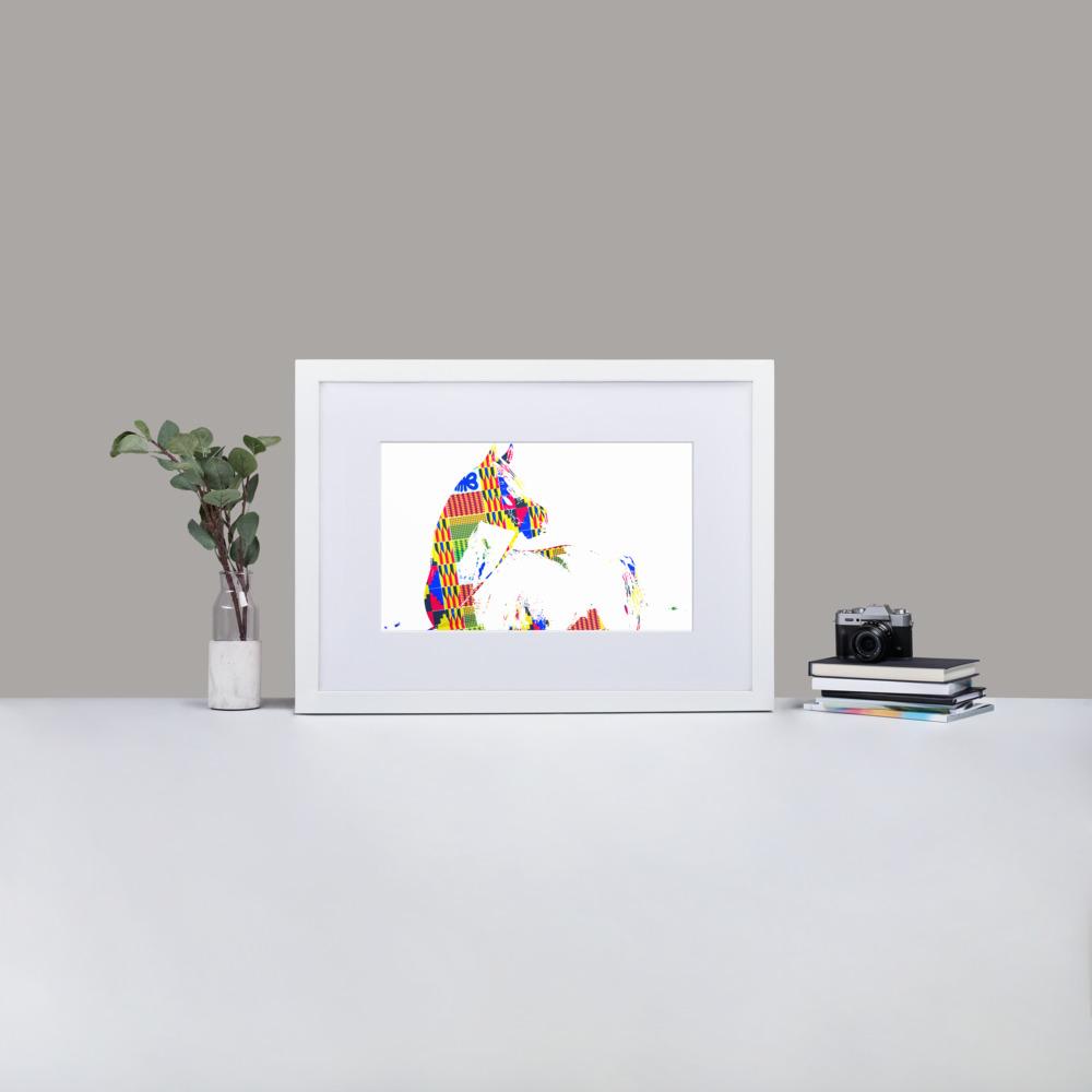 Horse Back - Framed Print with Mat - African Inspired - GeorgeKenny Design