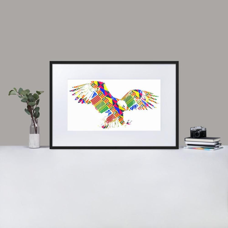 Hunting Eagle - Framed Print with Mat - African Inspired - GeorgeKenny Design