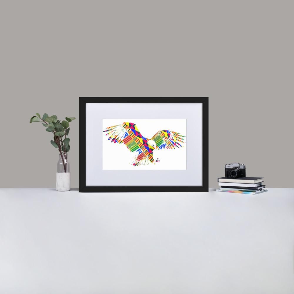 Hunting Eagle - Framed Print with Mat - African Inspired - GeorgeKenny Design