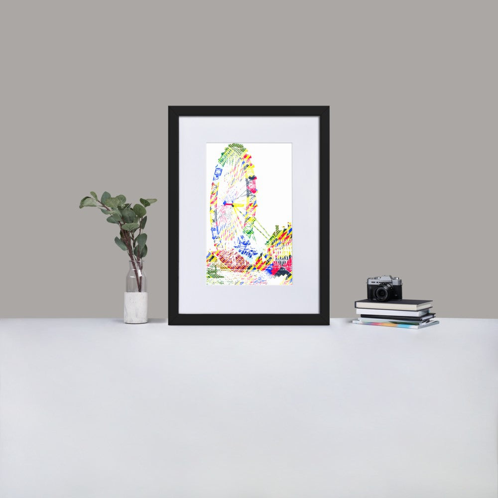 London Eye - Framed Print with Mat - African Inspired - GeorgeKenny Design