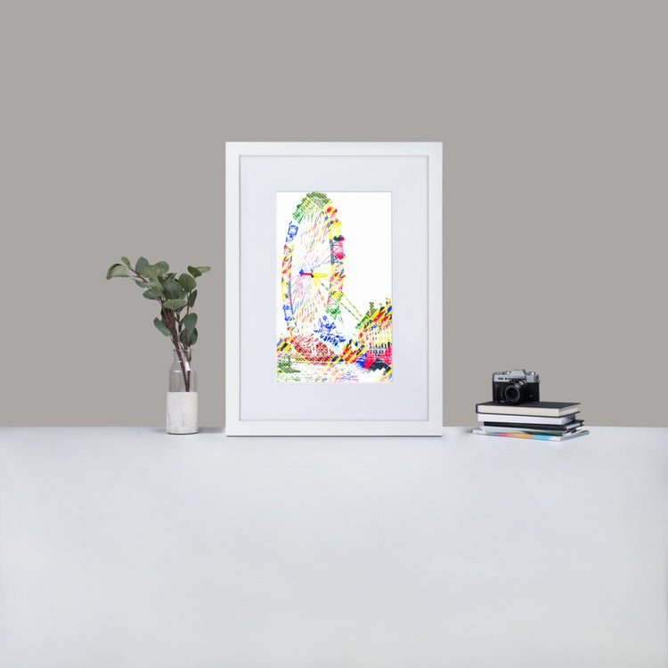 London Eye - Framed Print with Mat - African Inspired - GeorgeKenny Design