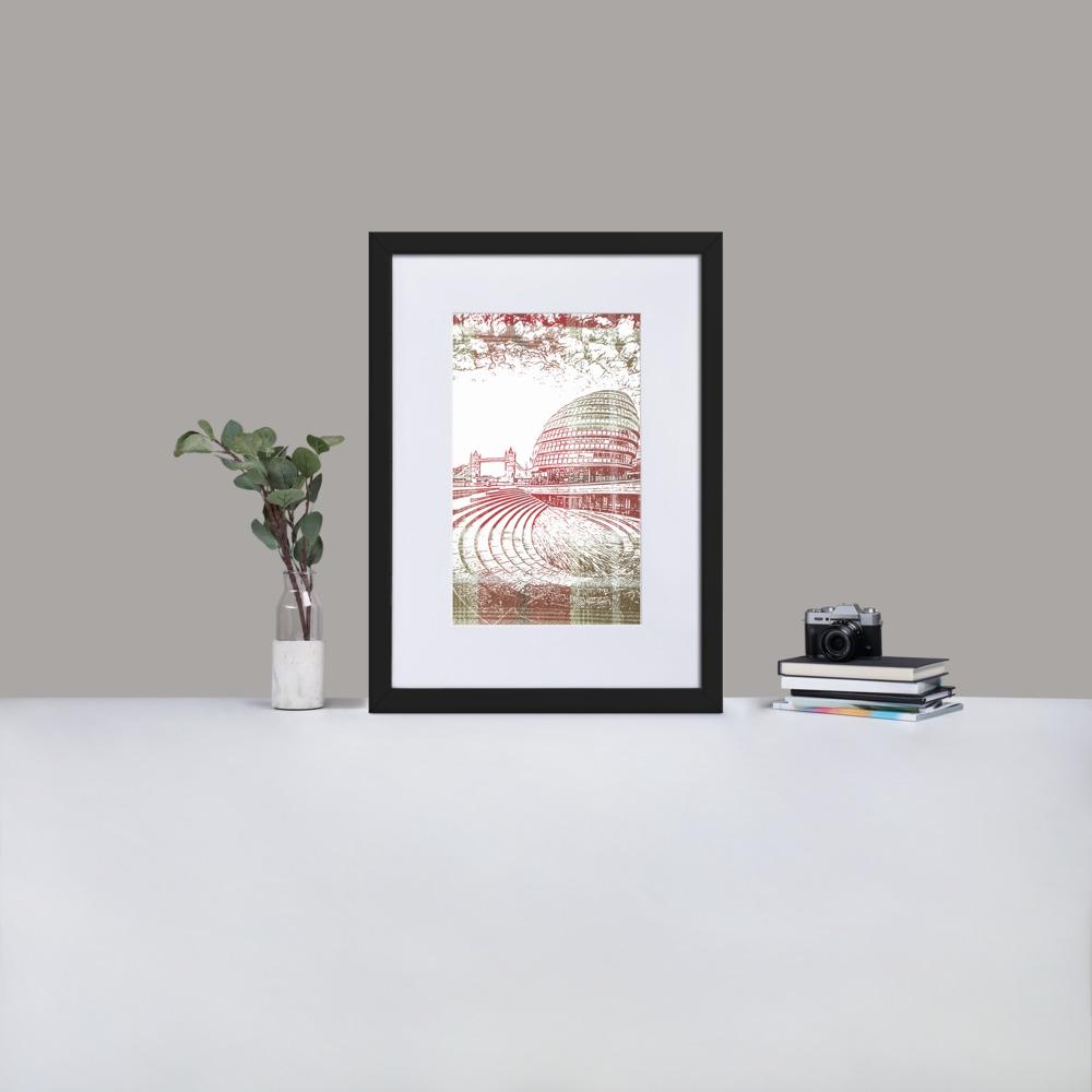 More London Riverside - Framed Print with Mat - Balmoral Check - GeorgeKenny Design