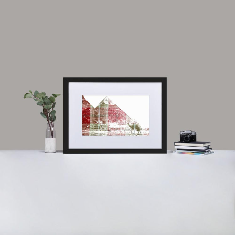 Pyramids of Egypt - Framed Print with Mat - Balmoral Check - GeorgeKenny Design