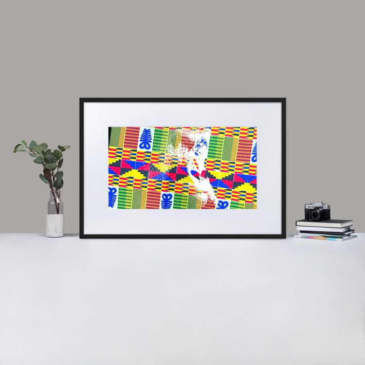 Stare - Framed Print with Mat - African Inspired - GeorgeKenny Design