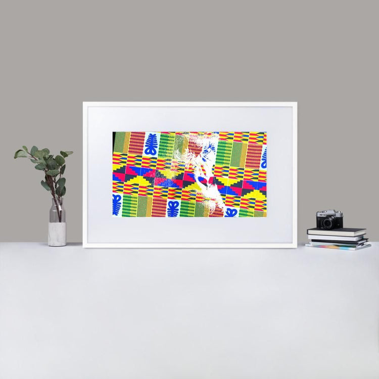 Stare - Framed Print with Mat - African Inspired - GeorgeKenny Design