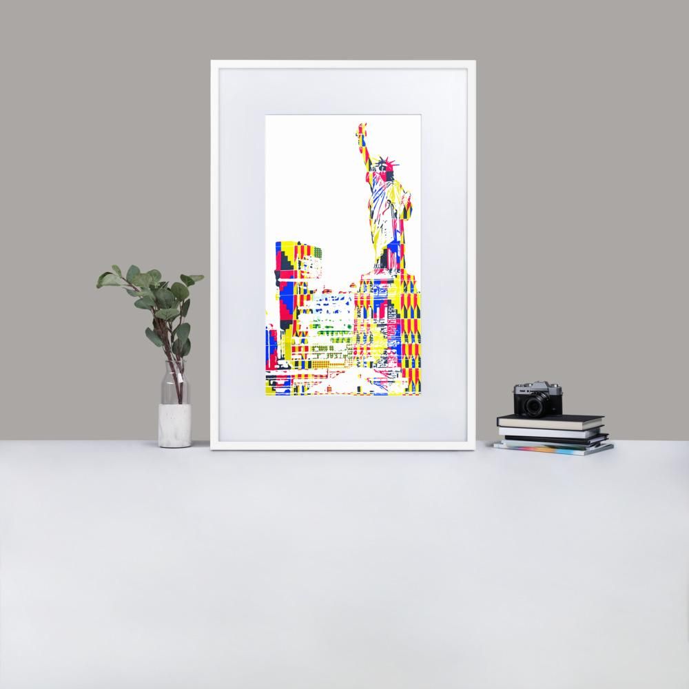 Statue of Liberty - Framed Print with Mat - African Inspired - GeorgeKenny Design