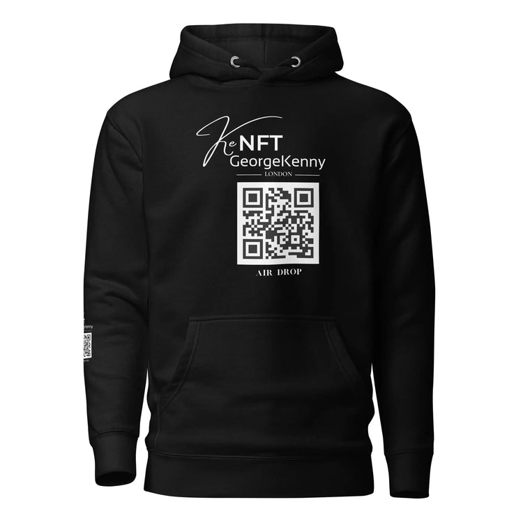 Unisex Hoodie NFT Art Air Drop White QR Logo GeorgeKenny Design