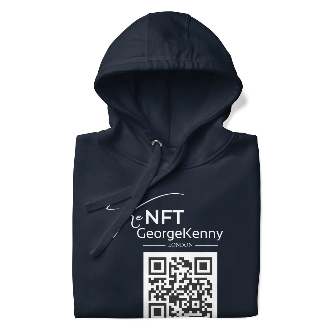 Unisex Hoodie NFT Art Air Drop White QR Logo GeorgeKenny Design