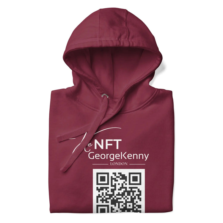 Unisex Hoodie NFT Art Air Drop White QR Logo GeorgeKenny Design