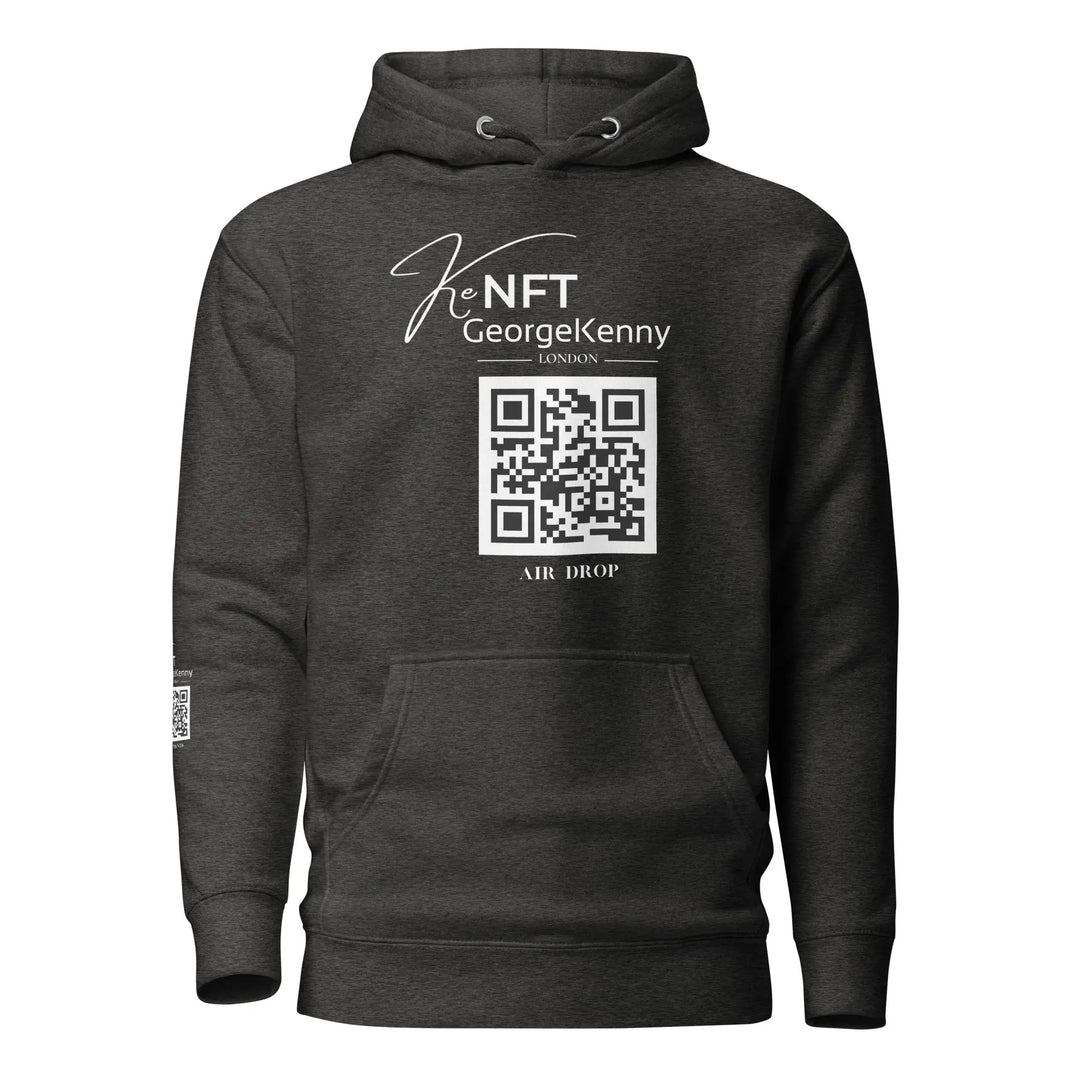 Unisex Hoodie NFT Art Air Drop White QR Logo GeorgeKenny Design